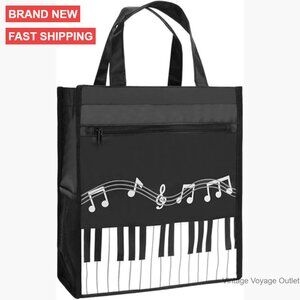 Waterproof Oxford Tote Bag with Zipper Compartments for Books Shopping